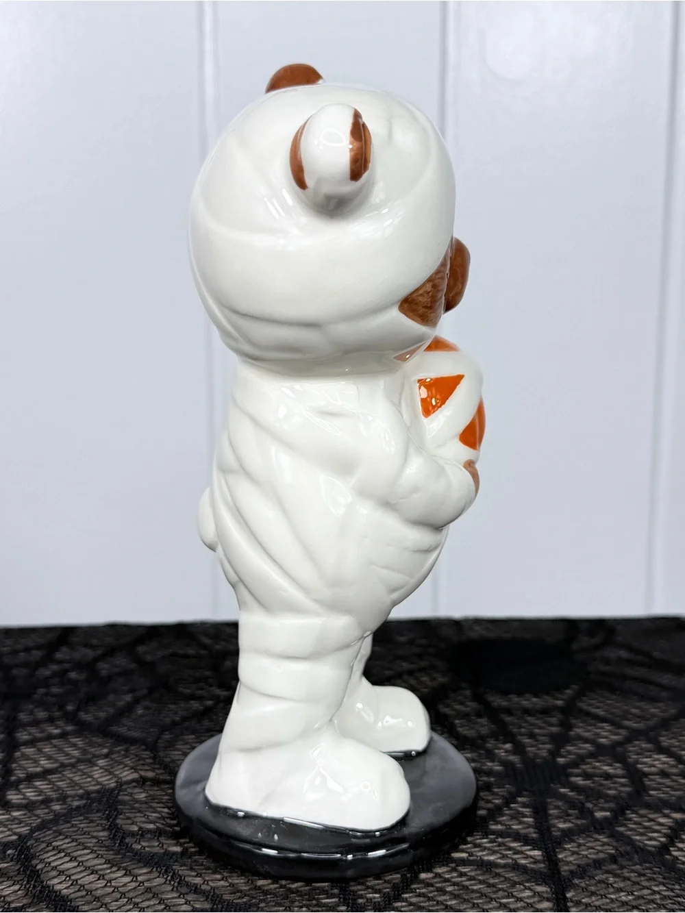 NEW Mummy Bear with Pumpkin Halloween Figurine
